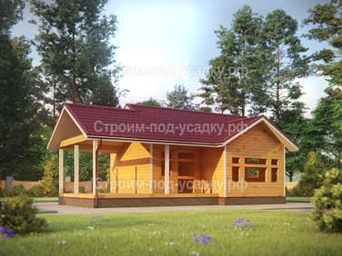 Проект бани под усадку «Комсомольск» 10.5x7
